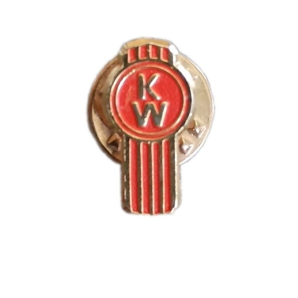 Kenworth Trucker Truck Semi 18 Wheeler Lapel Pin Pinback Tie Tac Red Gold Tone